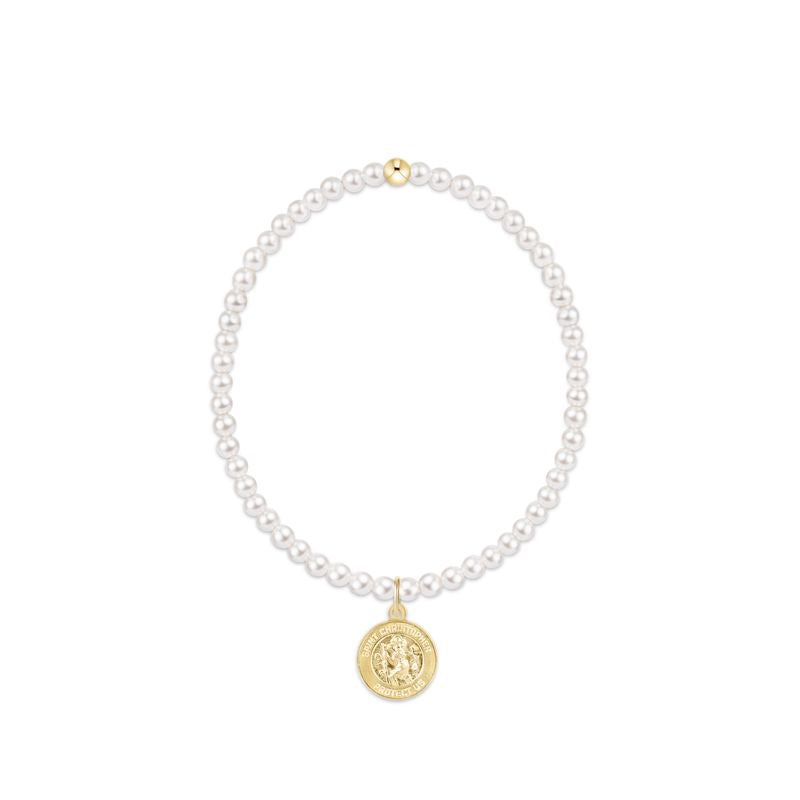 Enewton Classic Pearl 3mm Bracelet - Protection Gold Disc