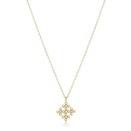 enewton 16" Necklace Gold - Classic Beaded Signature Cross Encompass Gold Charm