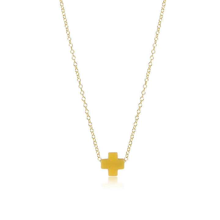 enewton 16" Necklace Gold - Signature Cross Canary