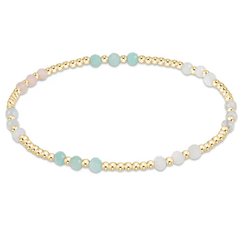 Gemstone Gold Joy Pattern 3mm Bead Bracelet