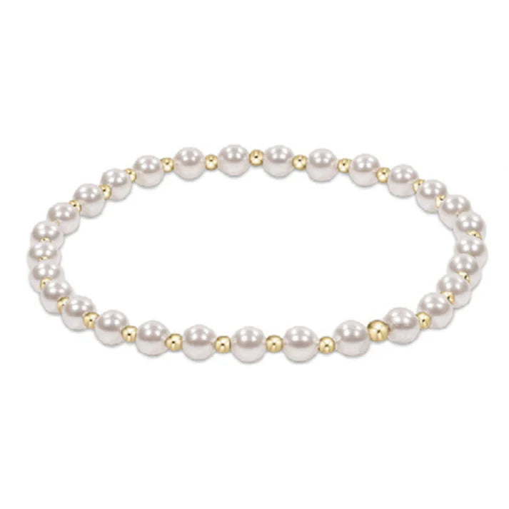 enewton Classic Grateful Pattern 4mm Bead Bracelet - Pearl