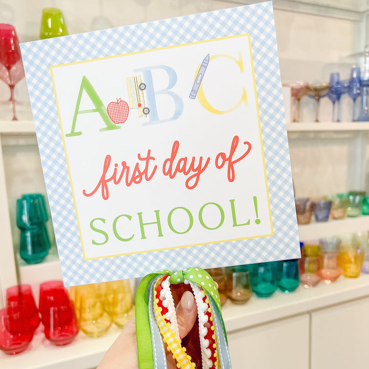 Ellington Paper Company ABC First Day/Last Day School Sign, Primary Colors
