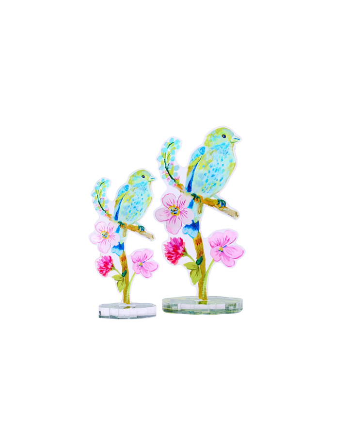 Indigo Bunting with Clover Acrylic Single Bird