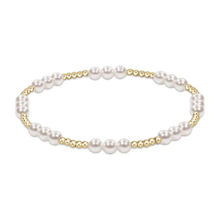 enewton classic joy pattern 4mm bead bracelet, pearl