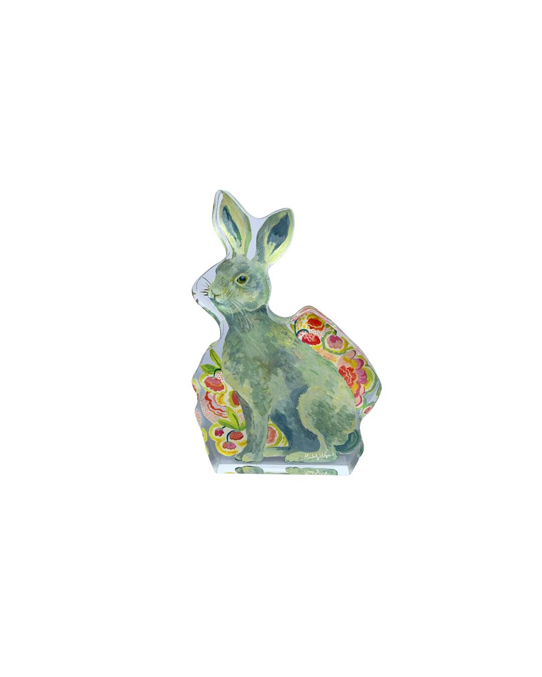 Flower Rabbit Large Acrylic Shelf Sitter