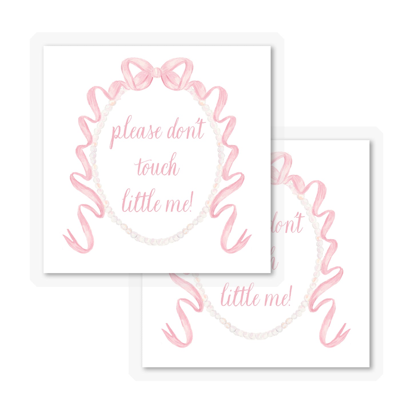 Ellington Paper Company "Please Don't Touch Little Me" Laminated Bag Tag, Pink