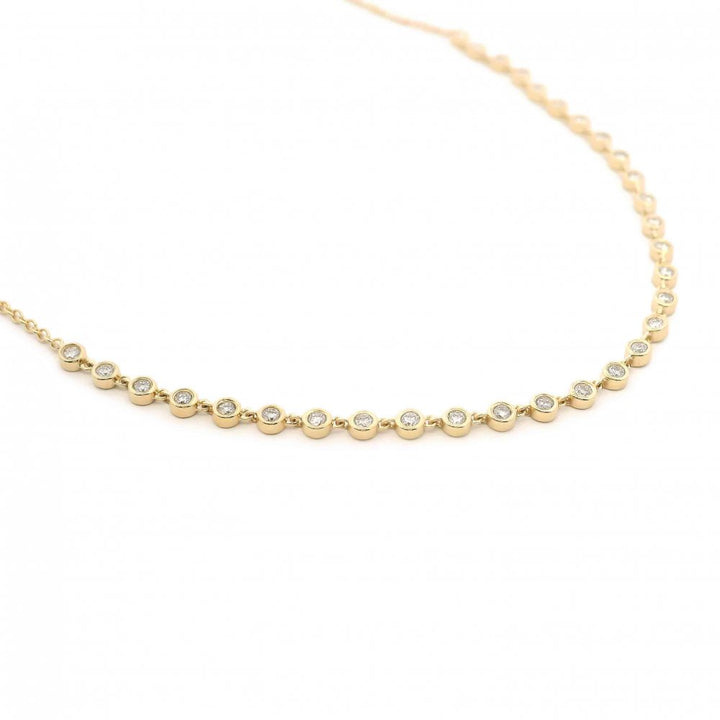Bezel Diamond Line Necklace