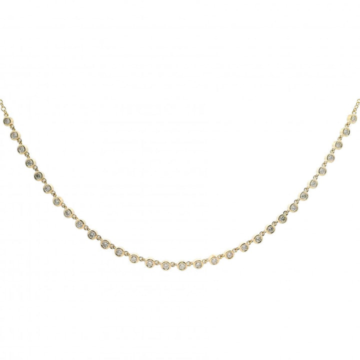 Bezel Diamond Line Necklace