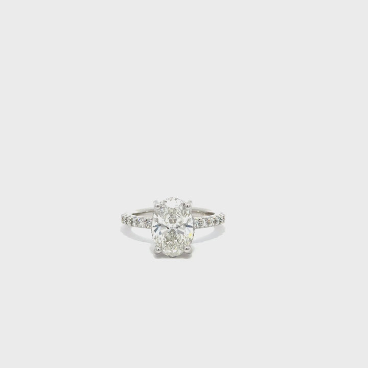3.04 Lab Oval Diamond Custom Engagement Ring
