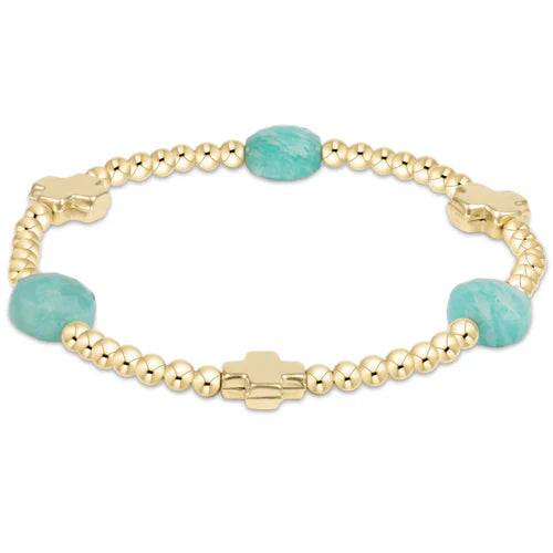 enewton Signature Cross Admire Gold Pattern 3mm Bead Bracelet