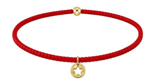Enewton Hope Classic Bracelet - Bright Red - Star Small Gold