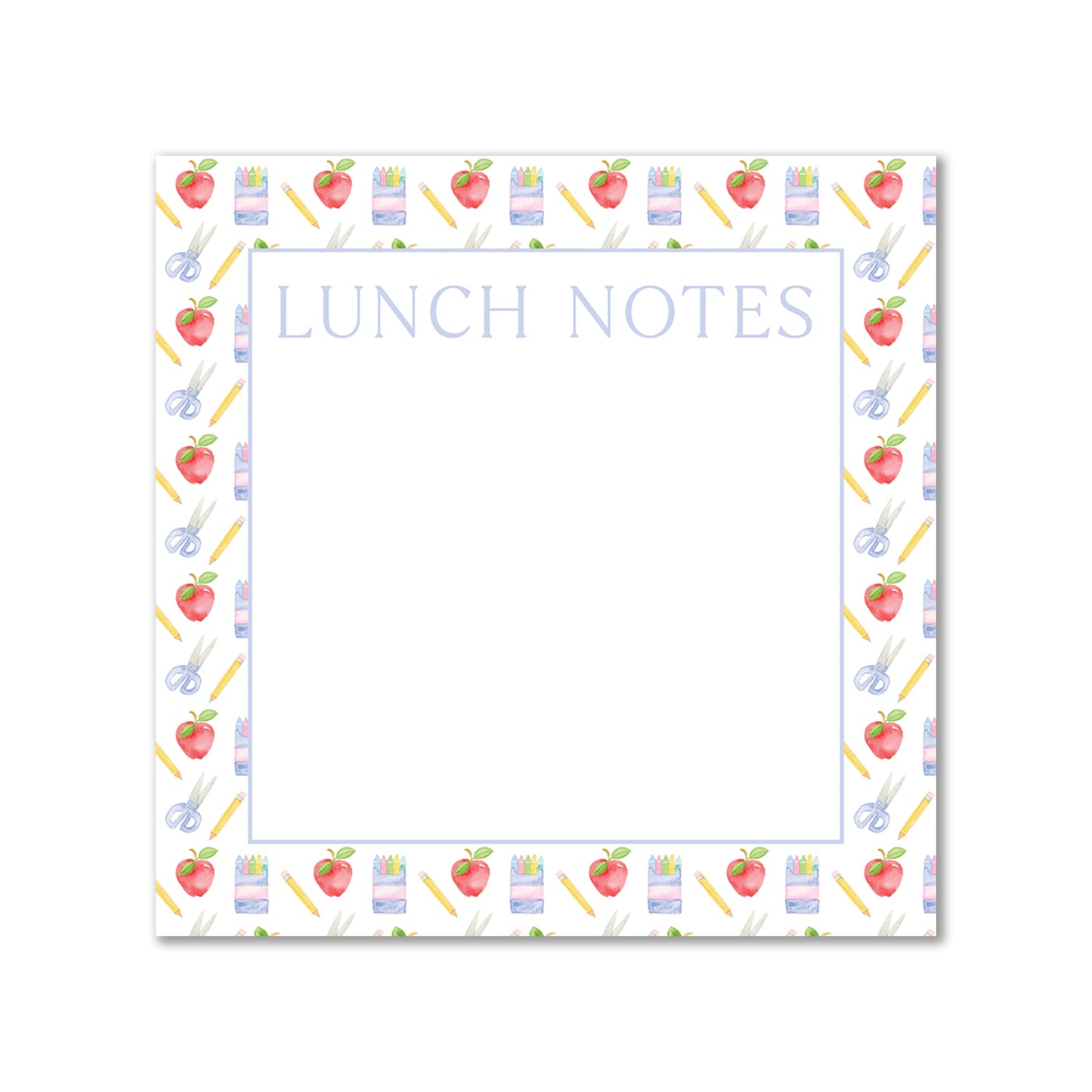 Ellington Paper Company "Lunch Notes" 50 Sheet Notepad, School Days Block