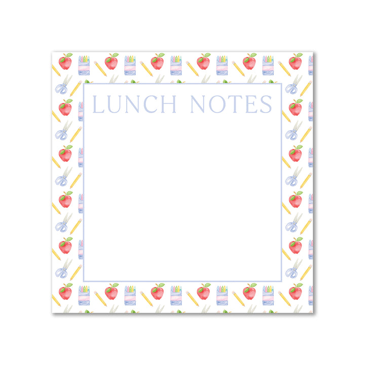 Ellington Paper Company "Lunch Notes" 100 Sheet Notepad, School Days Block