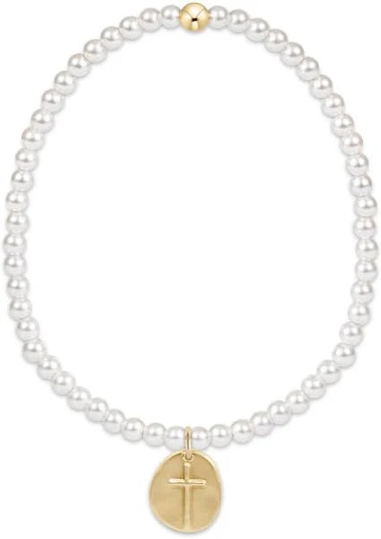enewton Classic Pearl 3mm Bead Bracelet - Inspire Small Gold Charm