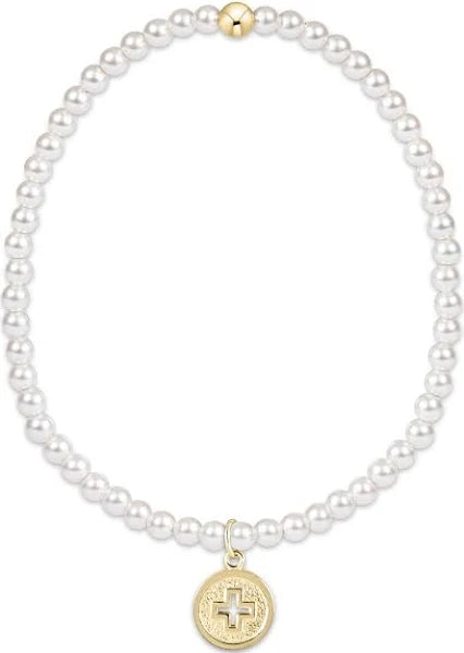 enewton Classic Pearl 3mm Bead Bracelet - Signature Cross Disc