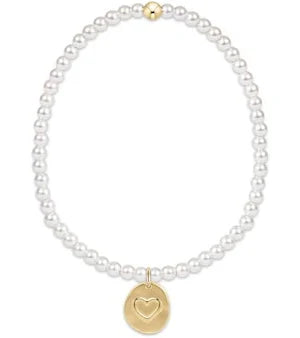 enewton Classic Pearl 3mm Bead Bracelet - Inspire Love Small Gold Charm