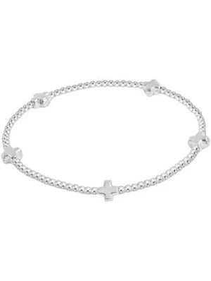 enewton Signature Cross Small Sterling Pattern 2mm Bead Bracelet