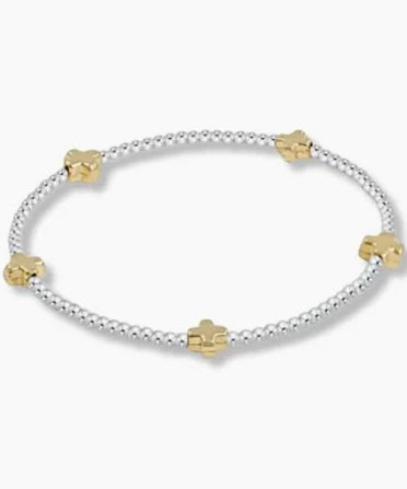 enewton Signature Cross Small Sterling Pattern 2mm Bead Bracelet