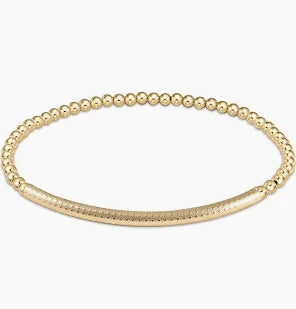 enewton Classic Gold 3mm Bead Bracelet - Bliss Bar Textured