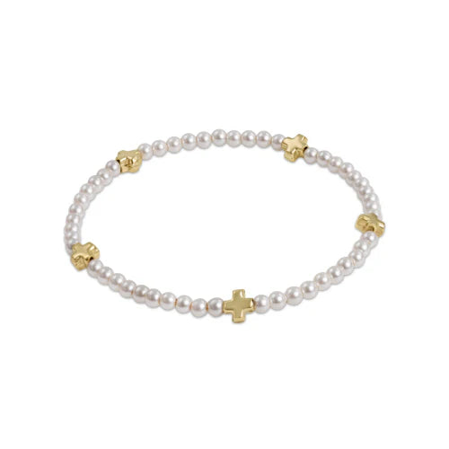 enewton Signature Cross Small Pearl Pattern Bracelet - Gold