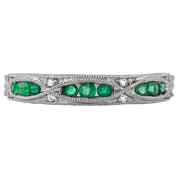 14WY Diamond and Emerald Band .04TW