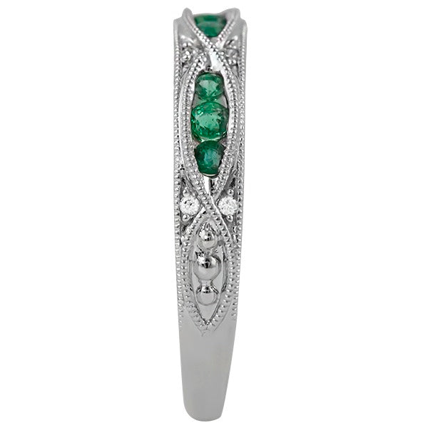 14WY Diamond and Emerald Band .04TW