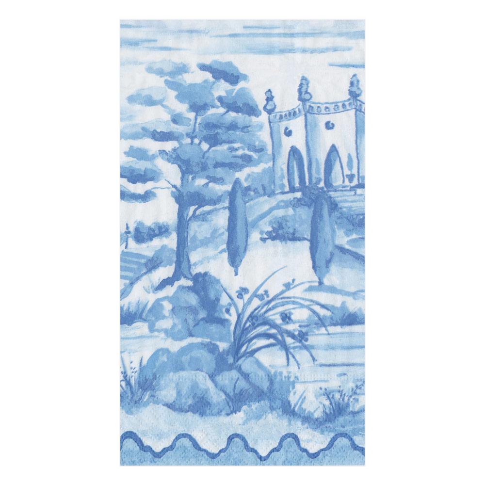 Caspari Tuscan Toile Blue, Guest Towel