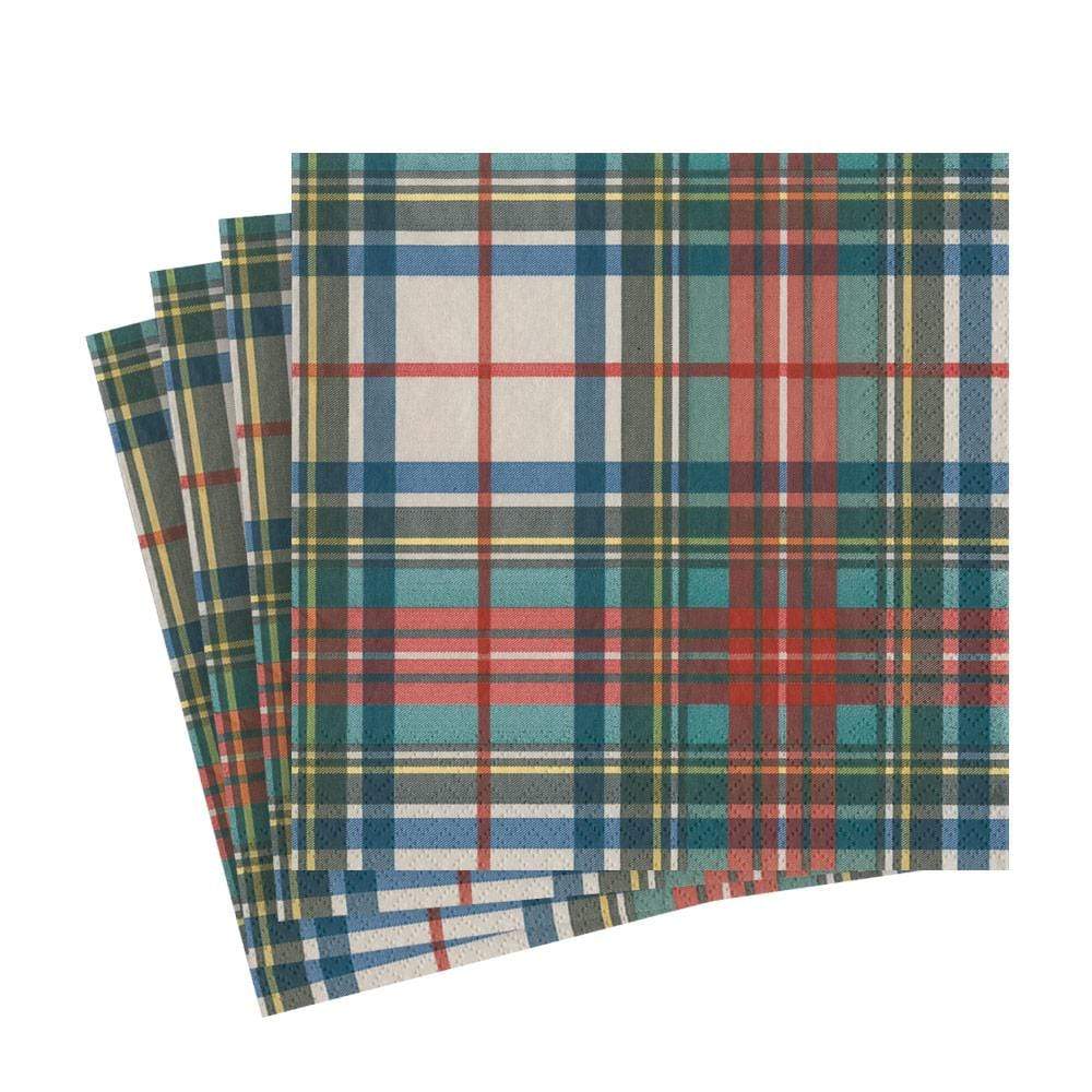 Caspari Dress Stewart Tartan Luncheon Napkin