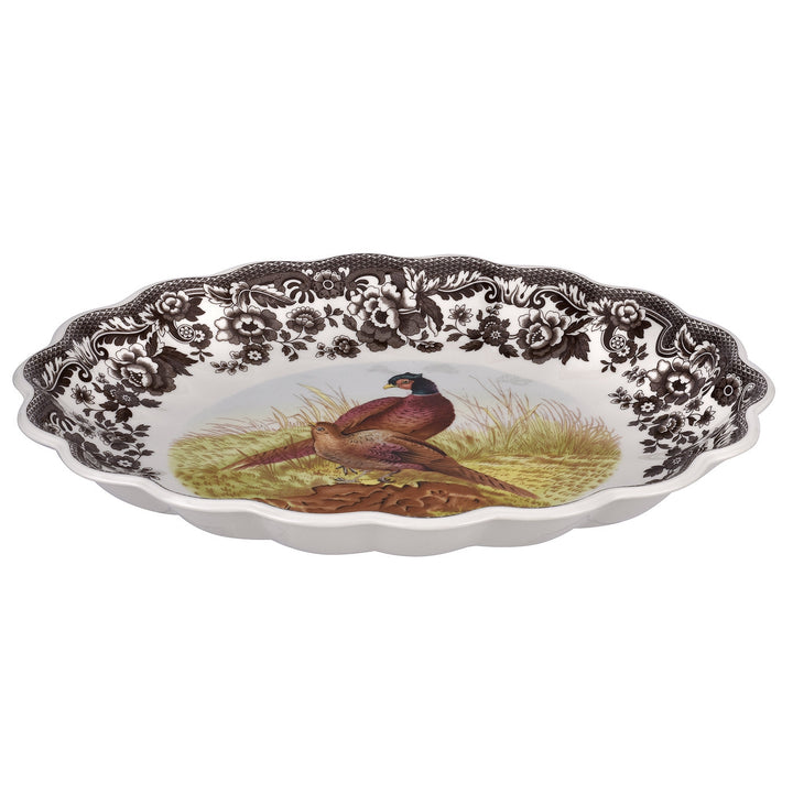 Spode Woodland Oval Fluted Dish (Pheasant)