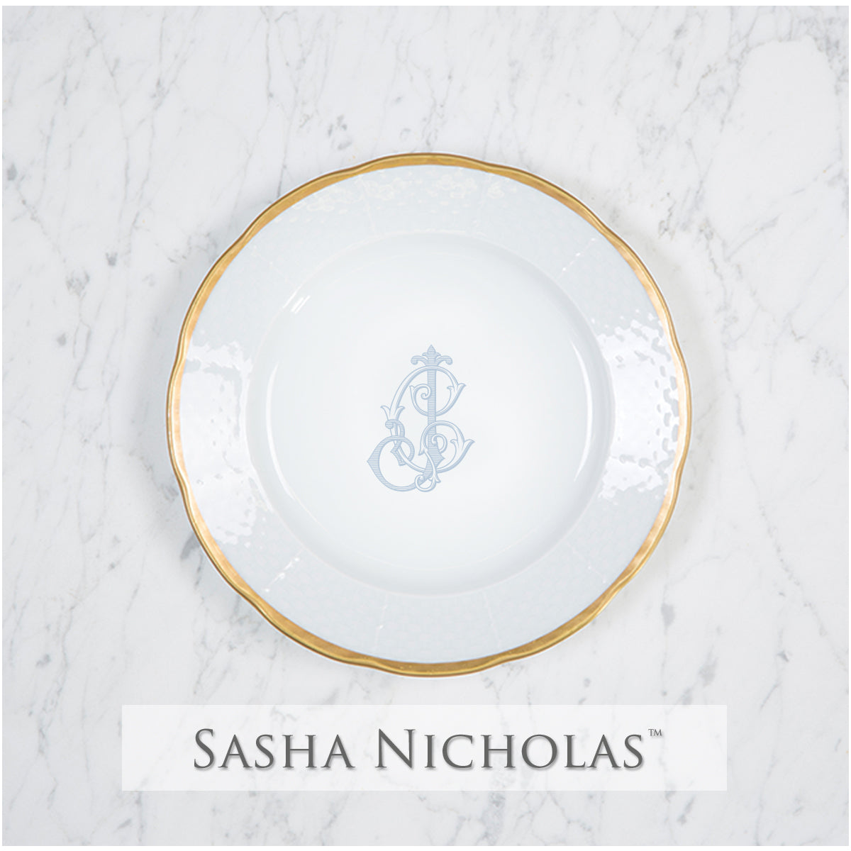 Sasha Nicholas Custom Salad Plate for Caroline and Jonathan