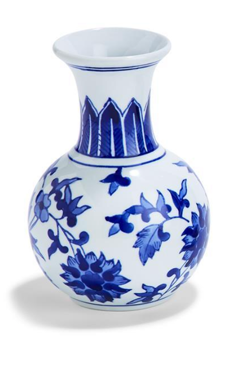 Blue and White Bud Vase