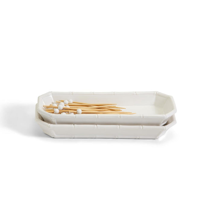 Hampton Faux Bamboo Serving Dish with Cocktail Picks