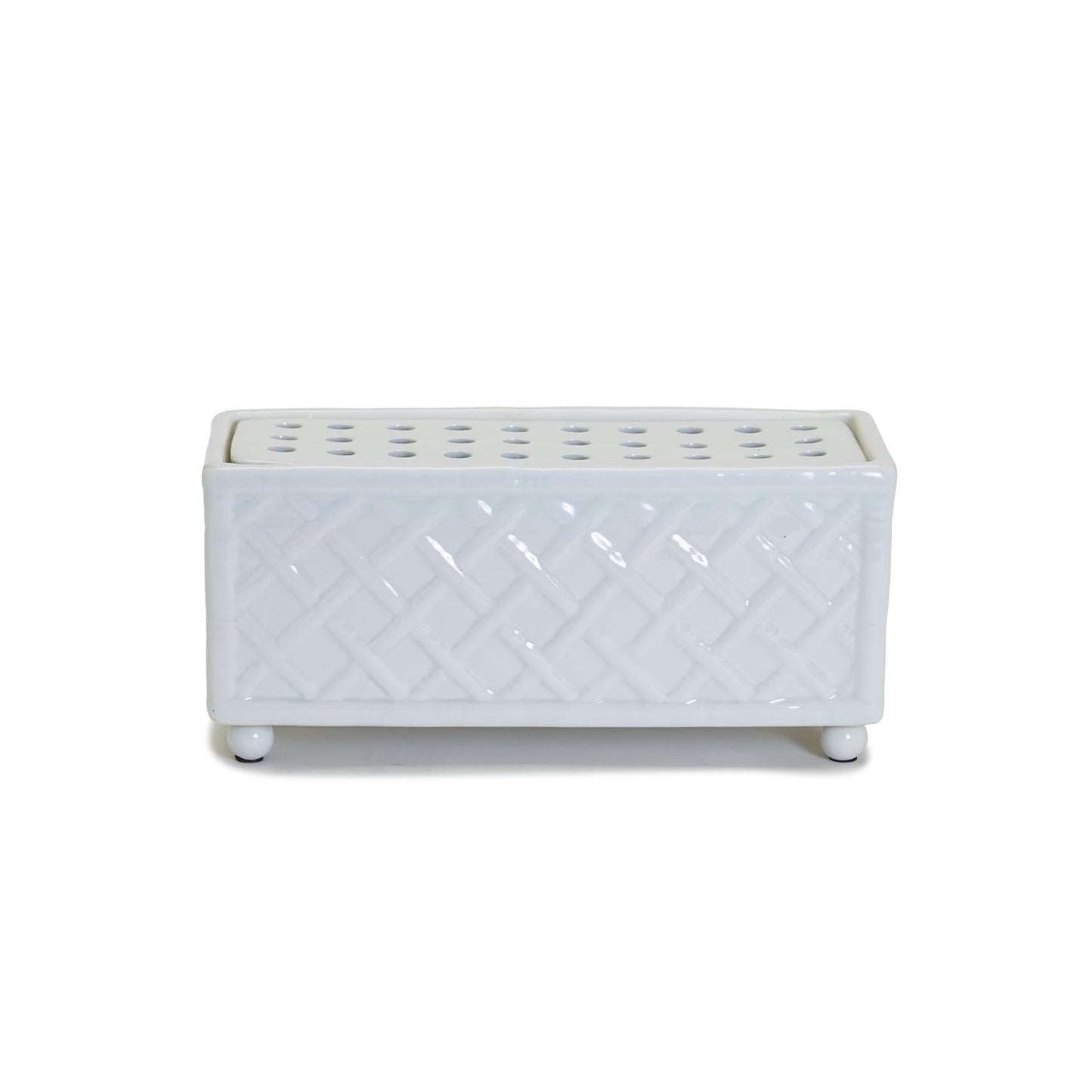 Faux Bamboo Fretwork Flower Arranger