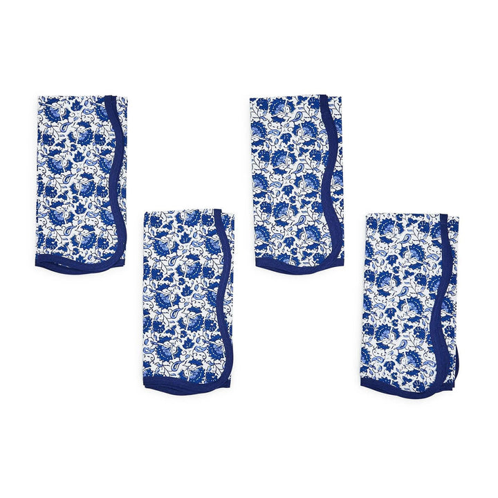 Chinoiserie Blue Floral Napkins, Set of 4