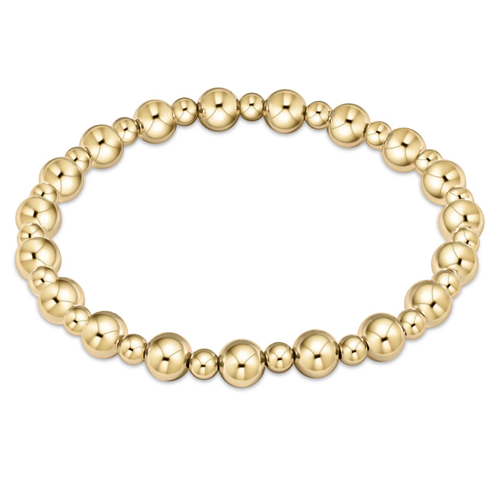 enewton Extends - Classic Grateful Pattern 6mm Gold Bead Bracelet