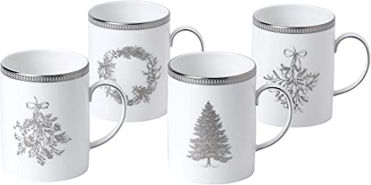 Wedgewood Winter White Set of 4 Mugs
