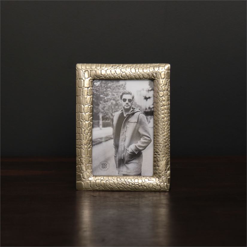 Beatriz Ball GIFTABLES Sierra Modern Croc 4x6 frame, Gold
