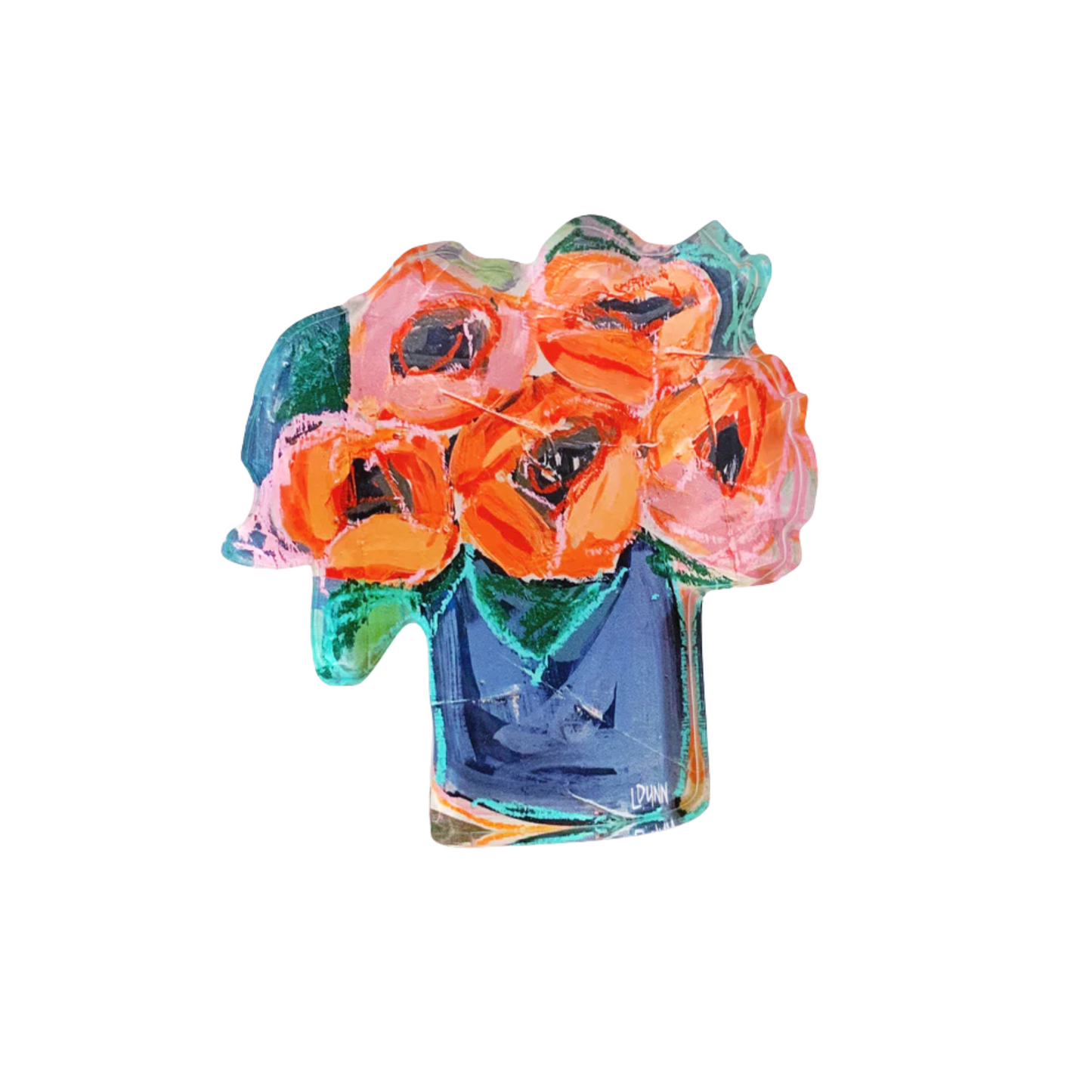 Red Floral Bloom Bitty Block