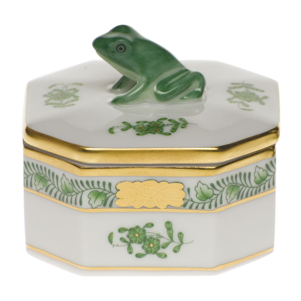 Herend Small Octagonal Box - Frog