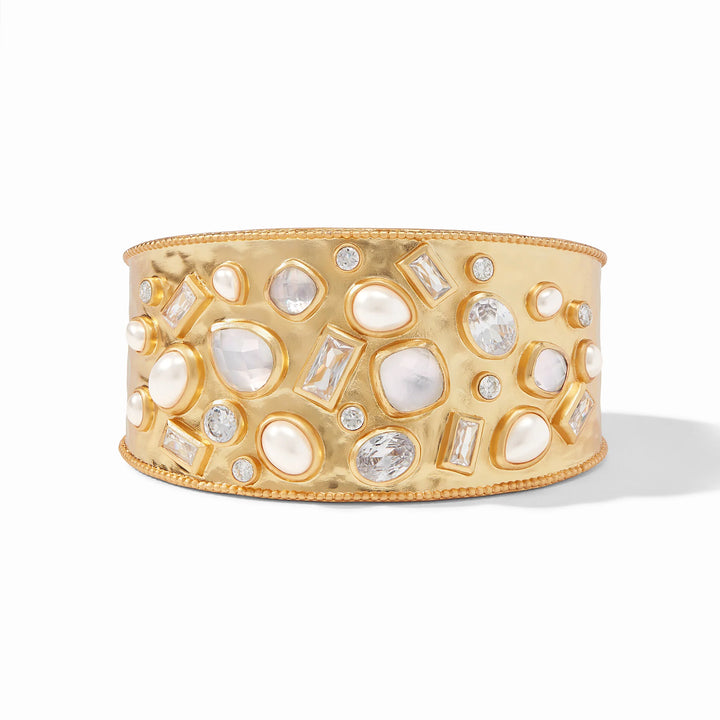 Julie Vos Antonia Mosaic Cuff, Iridescent Clear Crystal
