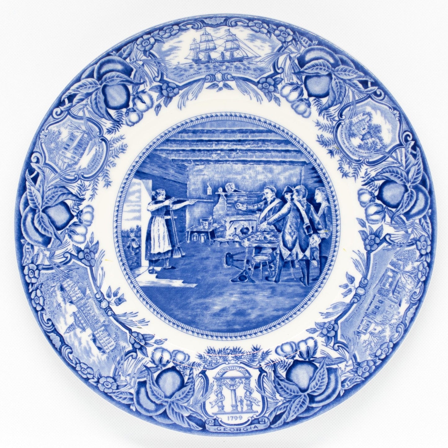 Georgia Plate Blue #7 - Nancy Hart Capturing the Tories