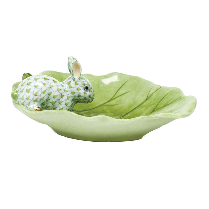 Herend Bunny On Cabbage Leaf
