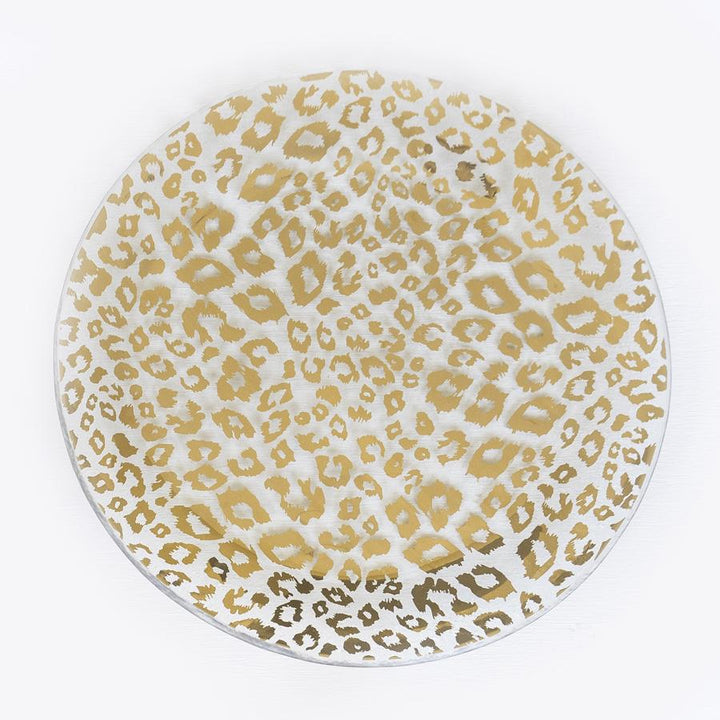 Annieglass Cheetah Round Plate