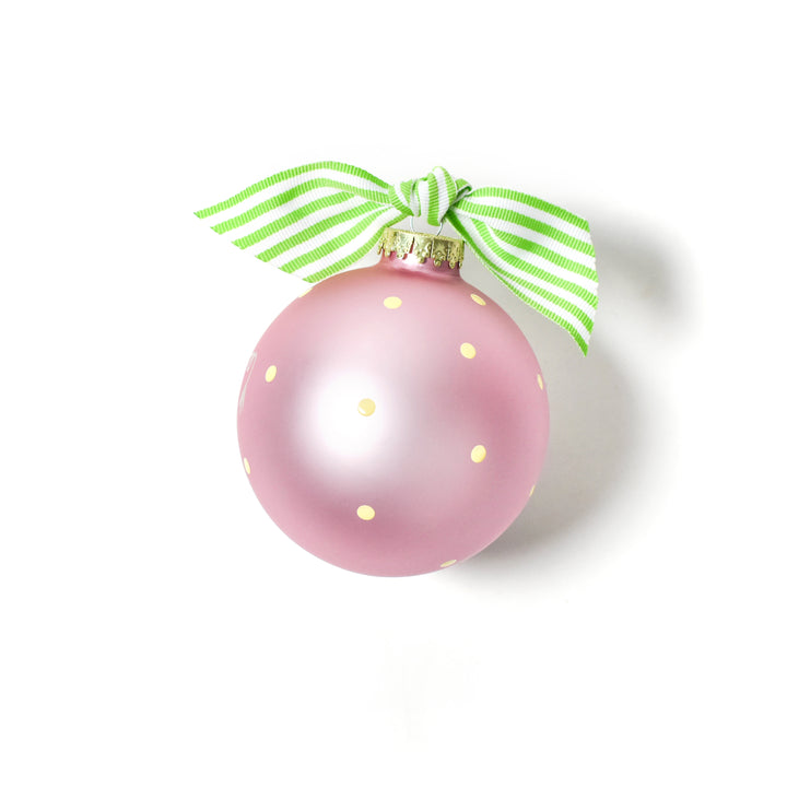 Coton Colors Baby's First Christmas Pink Elephant Glass Ornament