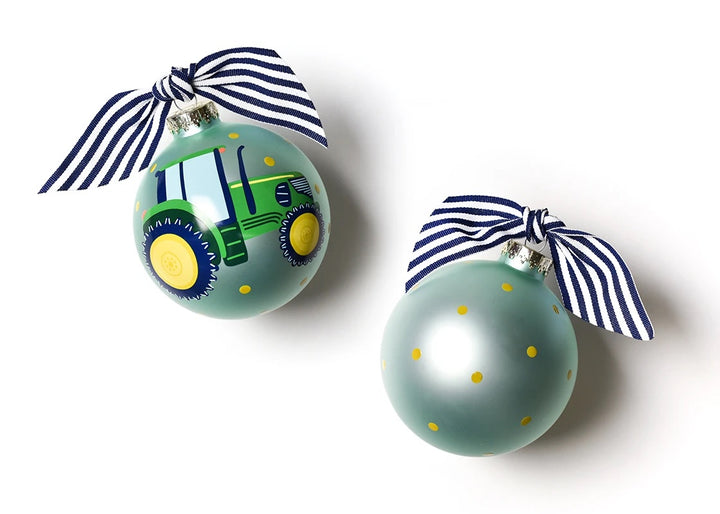 Coton Colors On The Farm Tractor Glass Ornament