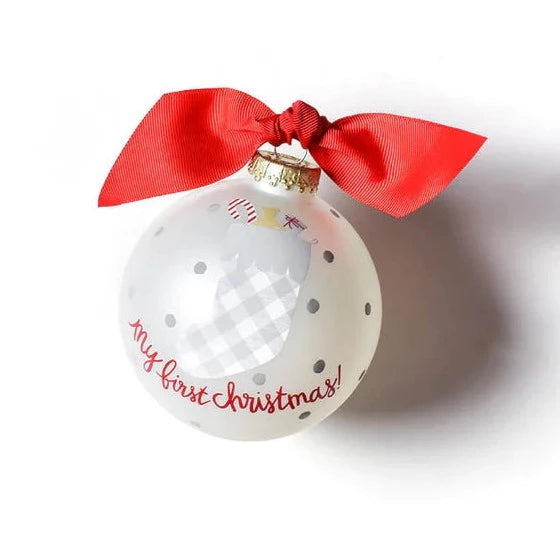Coton Colors My First Christmas Buffalo Stocking Glass Ornament