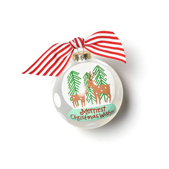 Coton Colors Christmas Wishes Snow Globe Glass Ornament