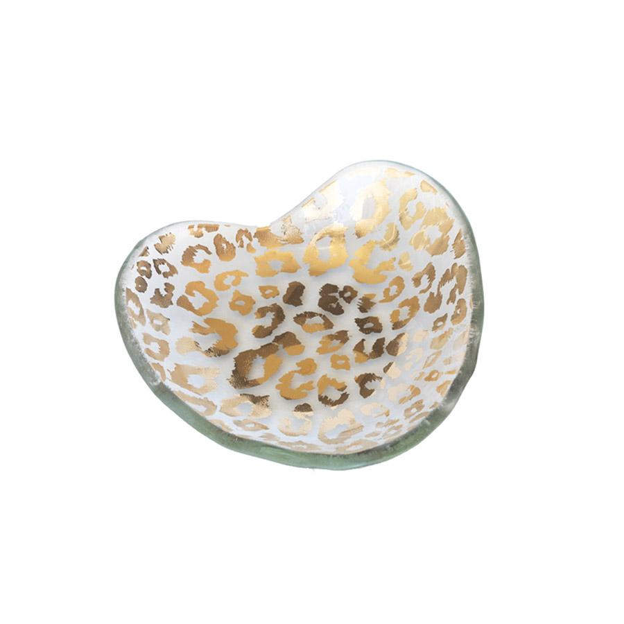 Annieglass Cheetah Heart Bowl, Gold