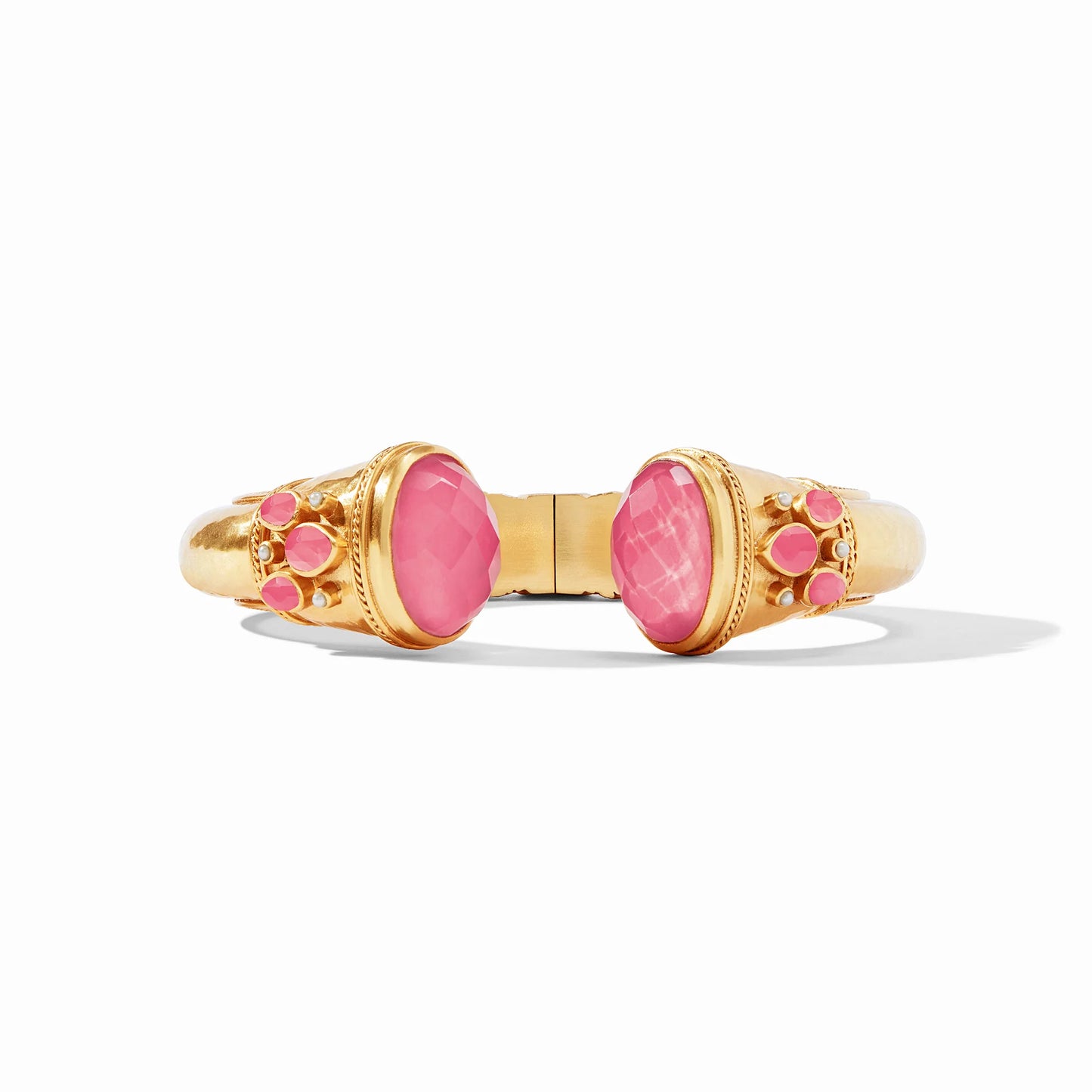 Julie Vos Cannes Cuff, Iridescent Peony Pink with Pearl Accents