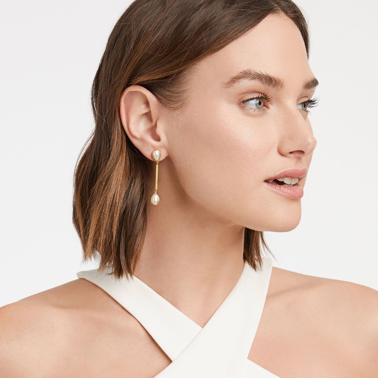 Julie Vos Cassis Duster Earring, Pearl